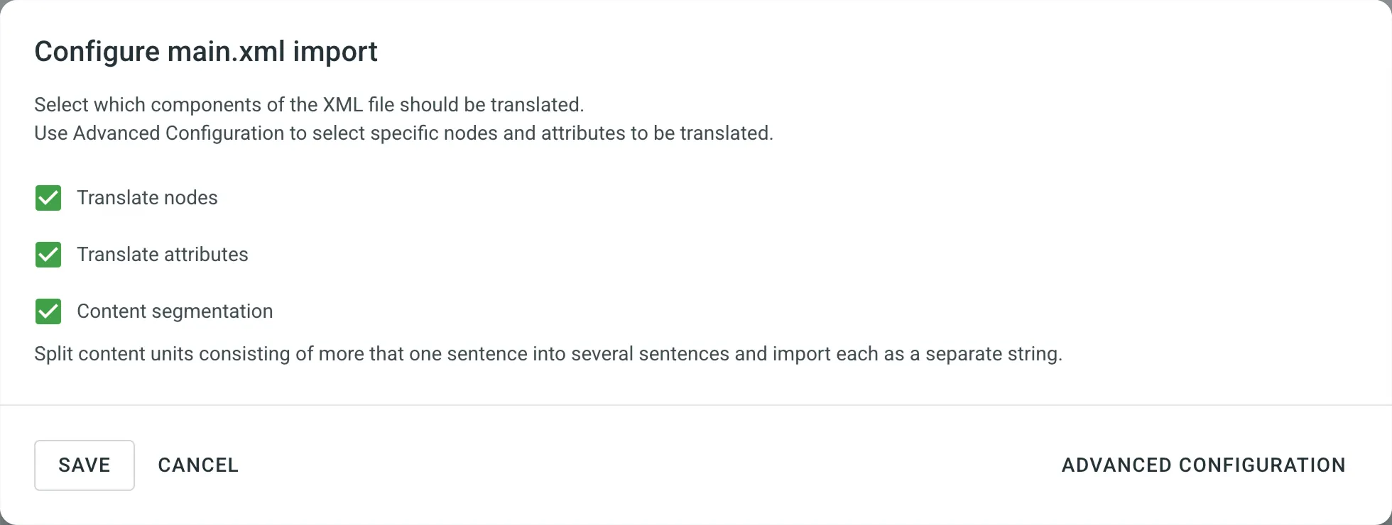 XML-Grundkonfiguration